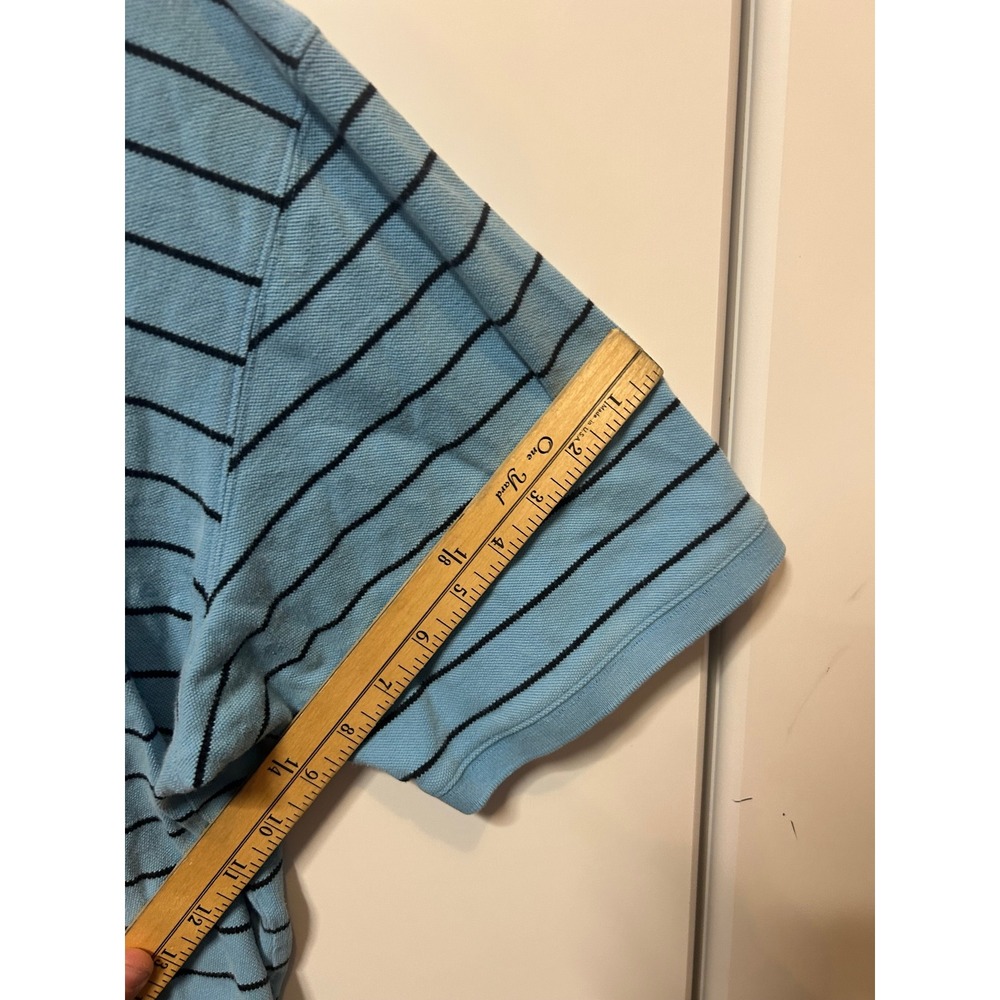 Eddie Bauer Mens XXL Blue Striped Short Sleeve Cotton Pique Polo Shirt‎ - Picture 9 of 16